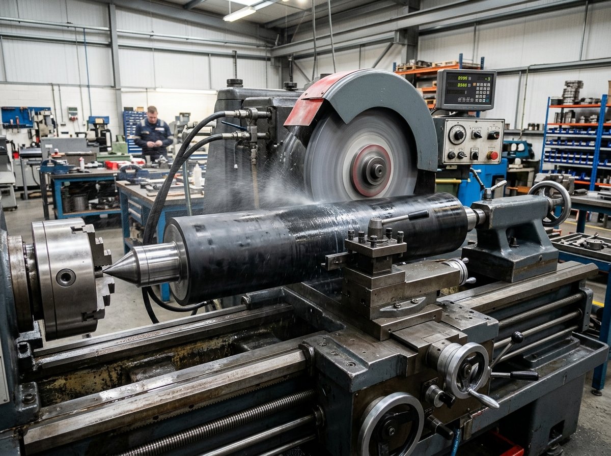 Roller grinding machinery in workshop